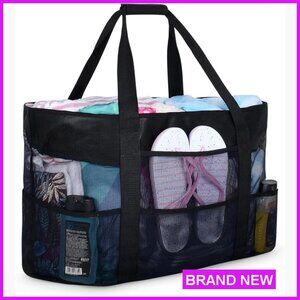 Mesh Beach Tote Waterproof Sandproof Extra Large Travel Pool Swim Bag Essentials